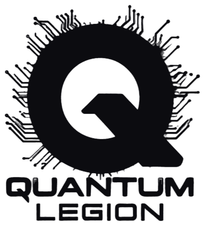 Logo Quantum Legion monochrome noir, pour fond clair